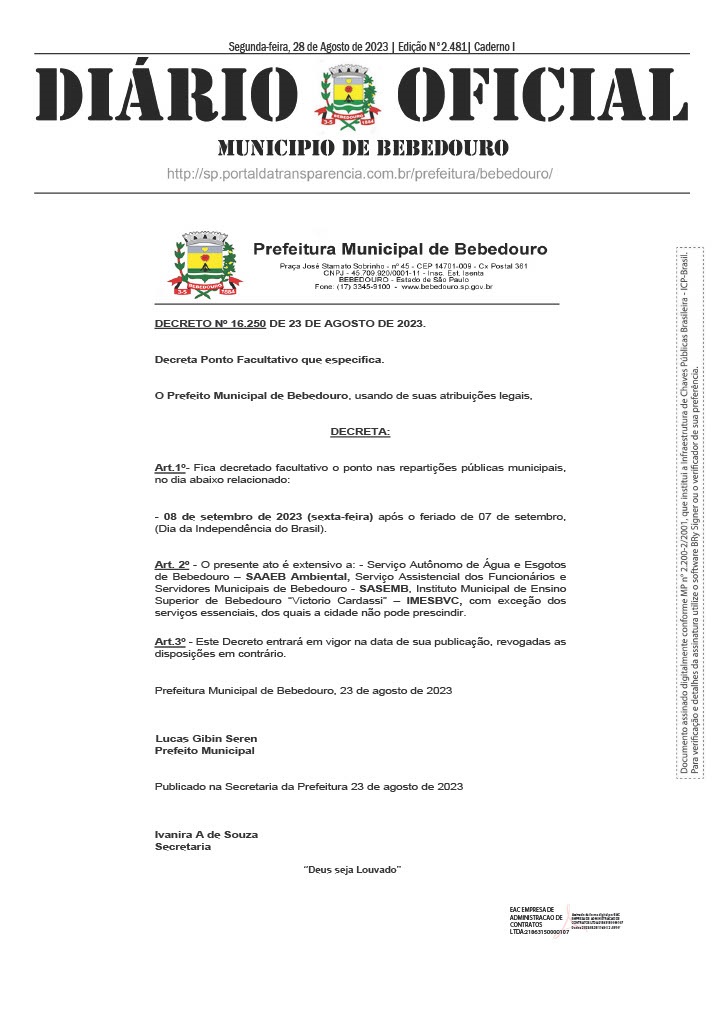 Feriado e ponto facultativo | Dia da Independência do Brasil