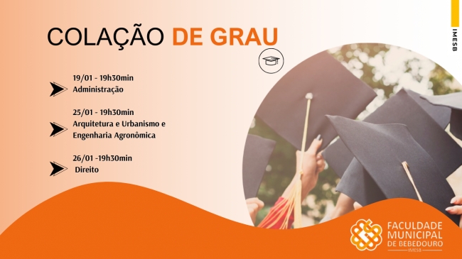 IMESB inicia calendário das solenidades de colação de grau