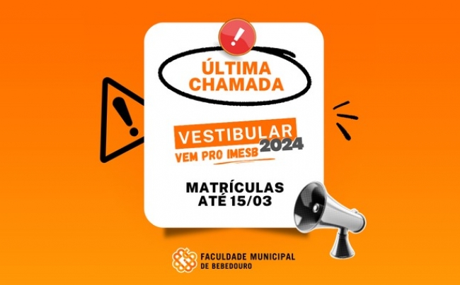 Matrícula dos aprovados no Vestibular 2024 vai até o dia 15 de março