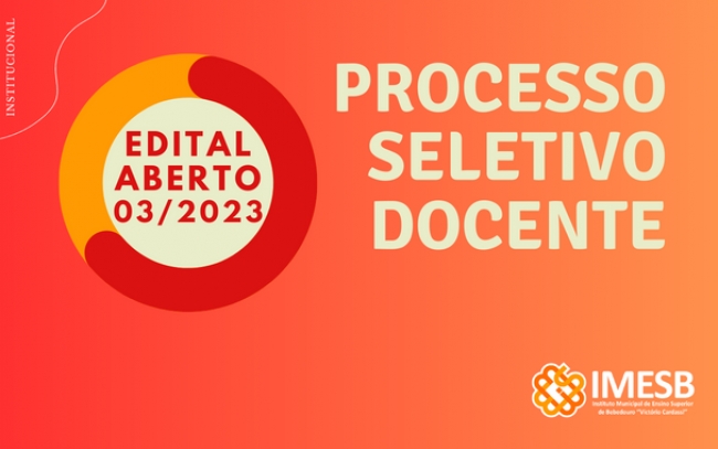 IMESB abre Processo Seletivo Edital 03/2023 - Processo Seletivo para contratação temporária de professores